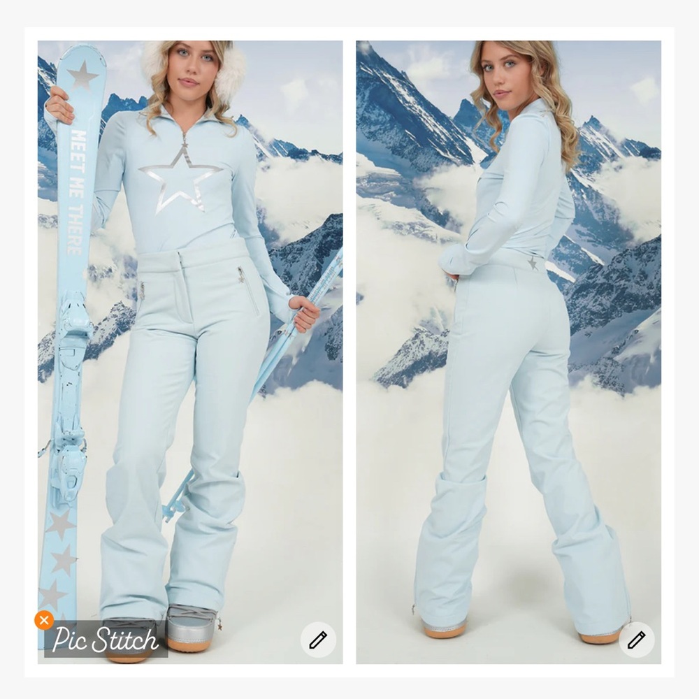 Meet Me There Snowfall Ski Pants Light Blue